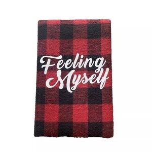 New Custom feeling myself Flannel Red Plaid Lined Journal Notebook